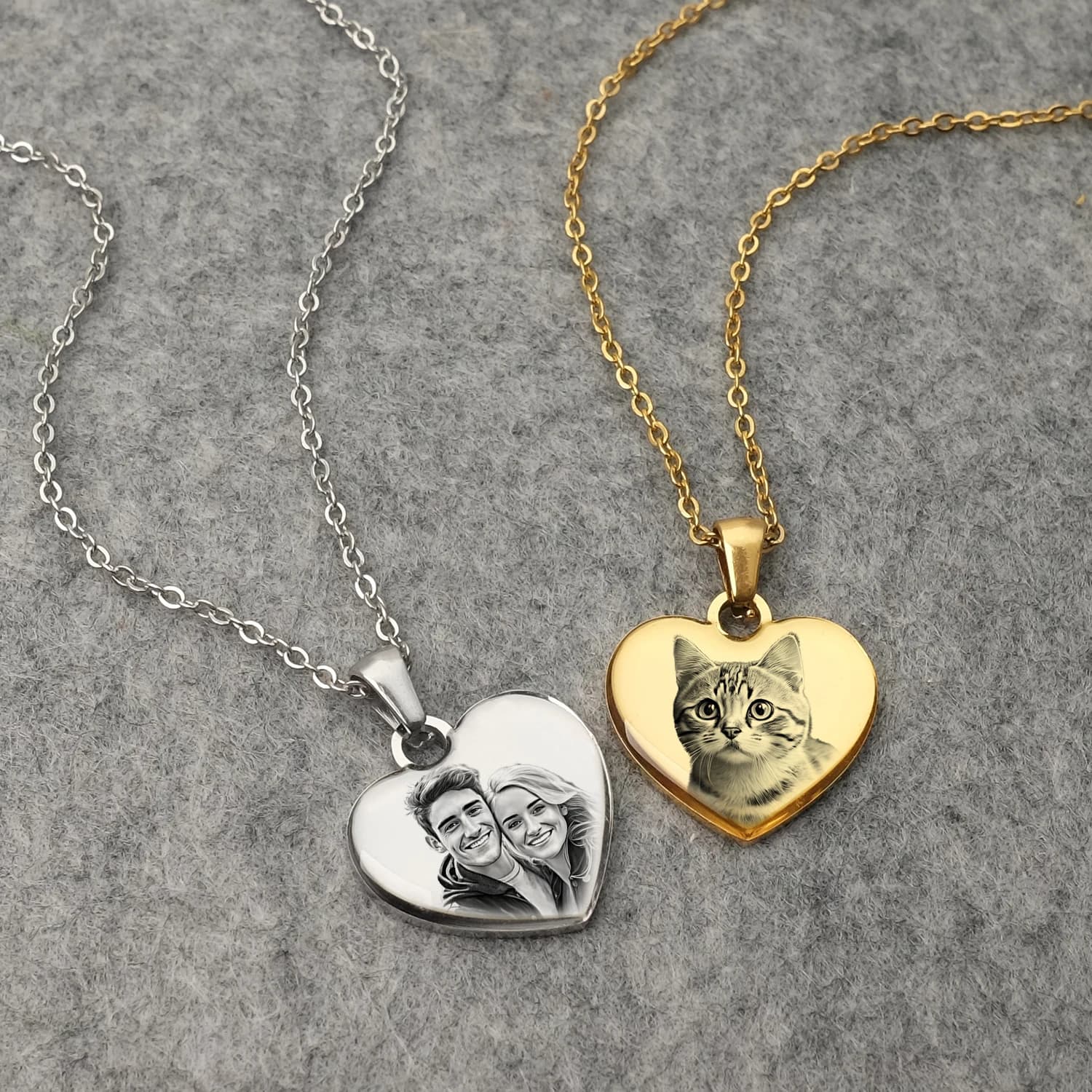 Personalizowany naszyjnik ze zdjęciem i projekcją serca 💖